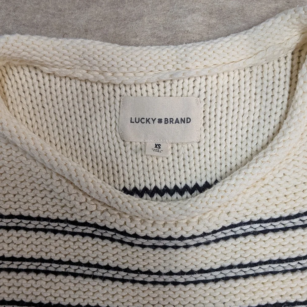 Lucky Brand Black And Cream Knit Tank Top Sweater Vest Size XS